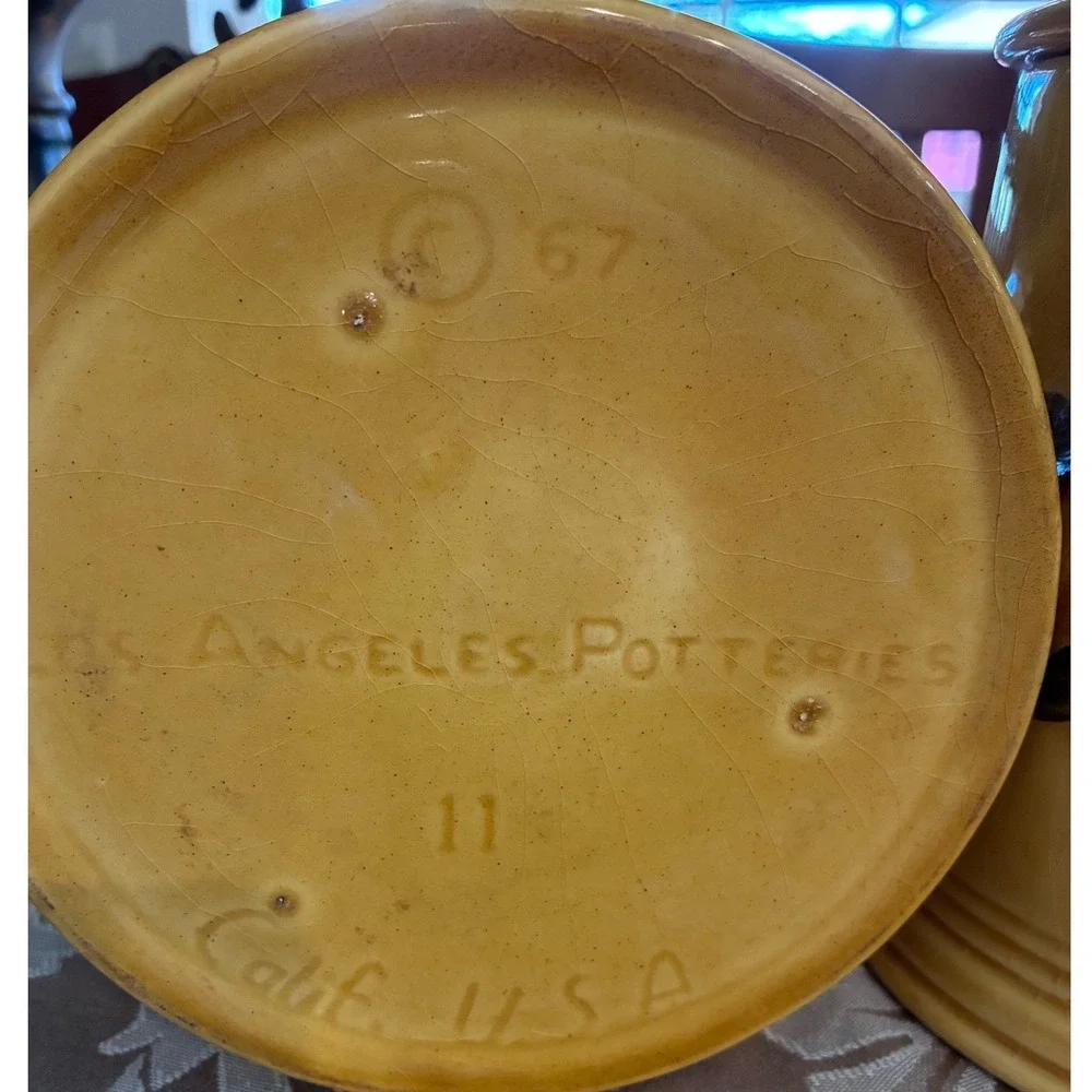 Vintage Los Angeles Potteries 1967 Coffee & Sugar Canister Set‎ Collectable 2pc